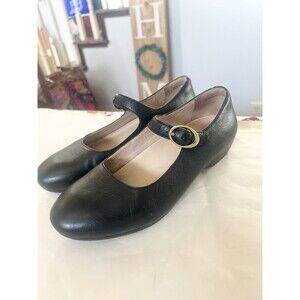 Dansko Loralie Leather Round Toe Ankle Strap Mary Jane Black Size 38 7.5 8 $250